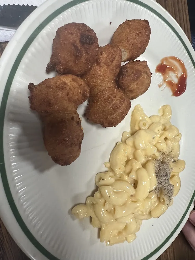 Hush Puppies and Mac and Cheese
