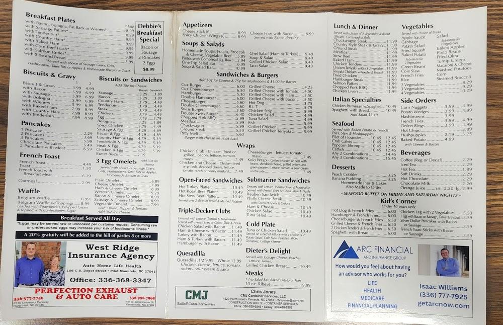 Cousin Gary's Family Restaurant Menu image 1