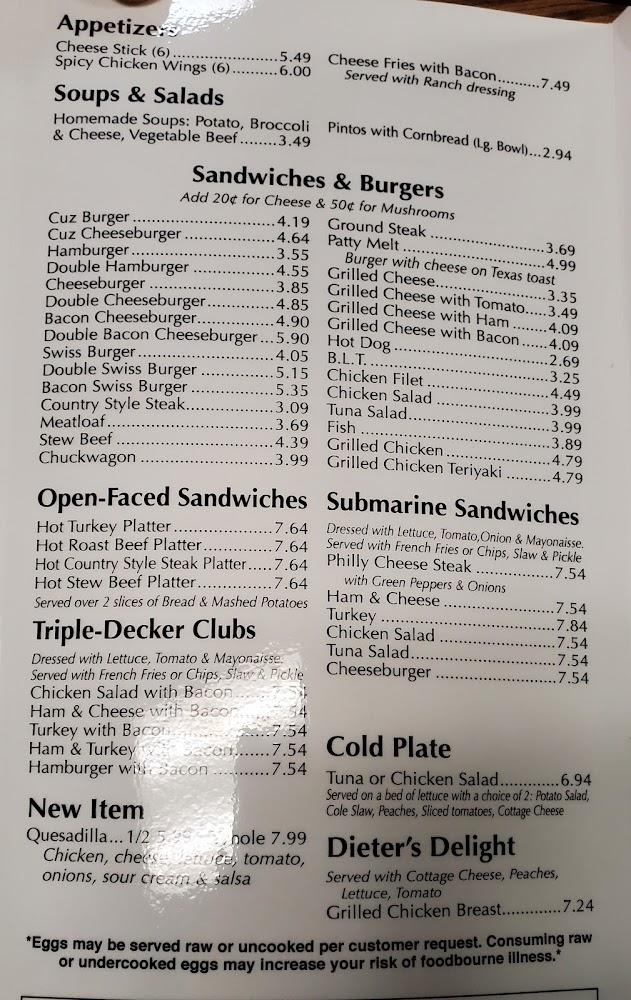 Cousin Gary's Family Restaurant Menu image 3
